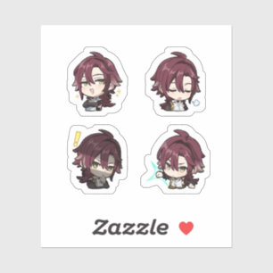 Heizou Genshin Impact 4 Pack Sticker Sheet