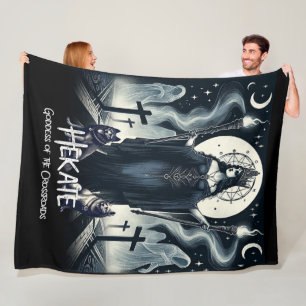 Hekate Goddess of the Crossroads Ghostly Spirits Fleece Blanket