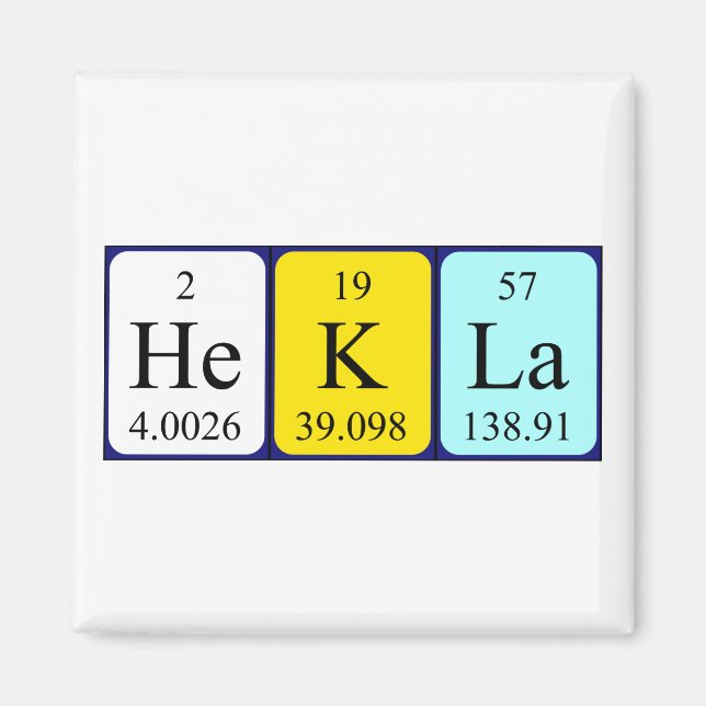Hekla periodic table name magnet (Front)