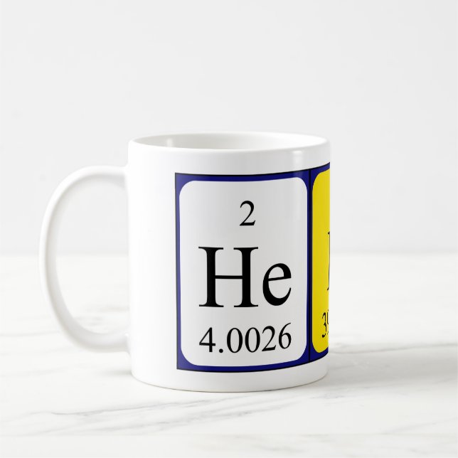 Hekla periodic table name mug (Left)