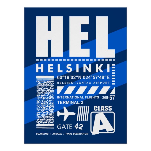 HEL Helsinki Airport Poster (Front)