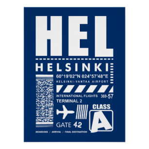 HEL Helsinki Airport Poster