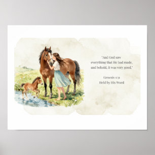 Held by His Word Horse Family Scripture Wall Art –