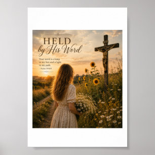 Held by His Word – Psalm 119:105 Christian Faith C Poster
