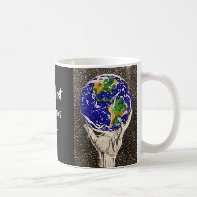 Held Earth 'our most precious gift ' mug (Right)