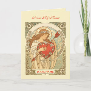 Held in Devotion Vintage Art Nouveau Romance Card