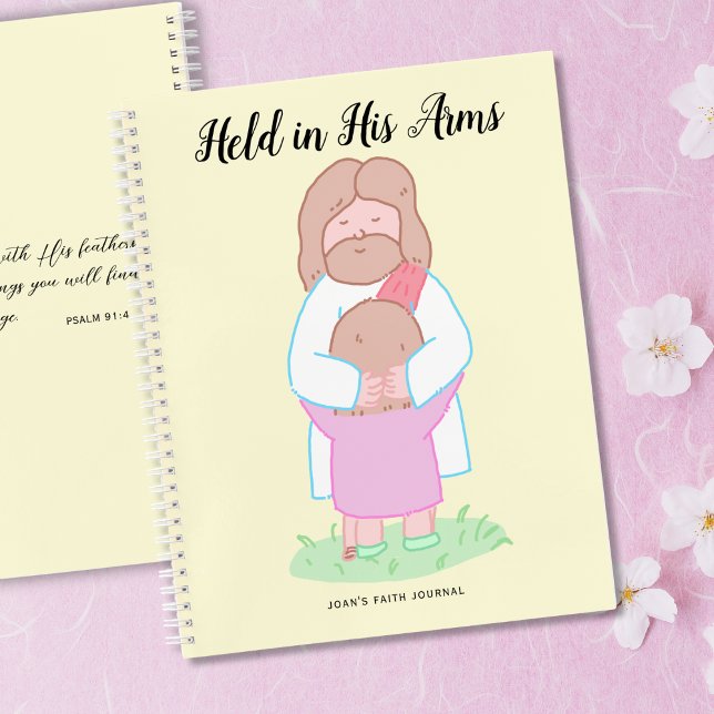 Held in His Arms Scripture personalized  Notebook (Creator Uploaded)