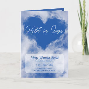 Held in Love Cloud Heart BiFold Funeral Program