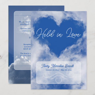 Held in Love Cloud Heart Memorial Invitation