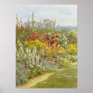 Helen Allingham Vintage A Herbaceous Border Poster