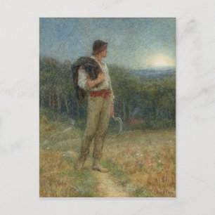 Helen Allingham Vintage Harvest Moon Postcard