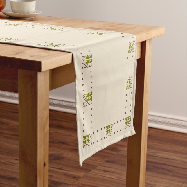 Helen Foster Checkerberry design Medium Table Runner (In Situ)