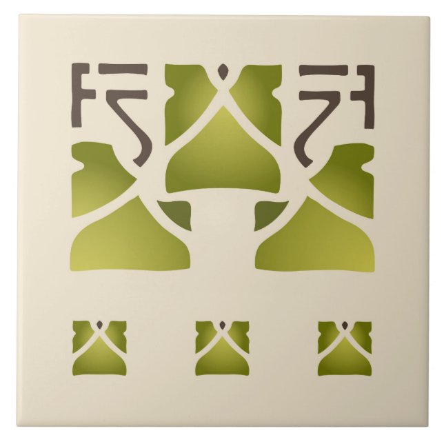 Helen Foster "Leaf Trio" Ceramic Tile (Front)