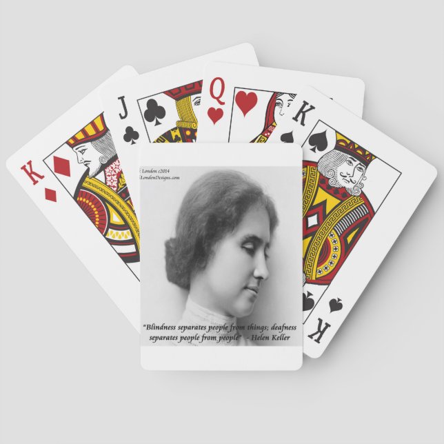 Helen Keller & Famous Deaf/Blind Quote Playing Cards (Back)