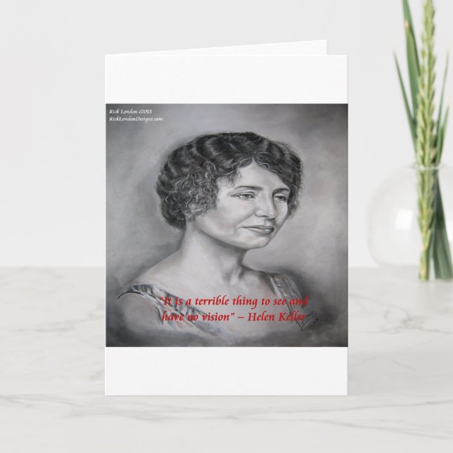 Helen Keller Having Vision Wisdom Quote Card (Front)