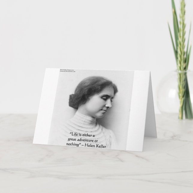 Helen Keller "Life Is Adventure" Wisdom Quote Gift Card (Front)