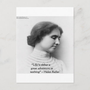 Helen Keller "Life Is Adventure" Wisdom Quote Gift Postcard