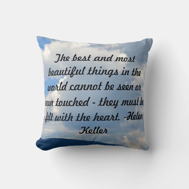 Helen Keller Quote Montana Sky Pillow (Front)