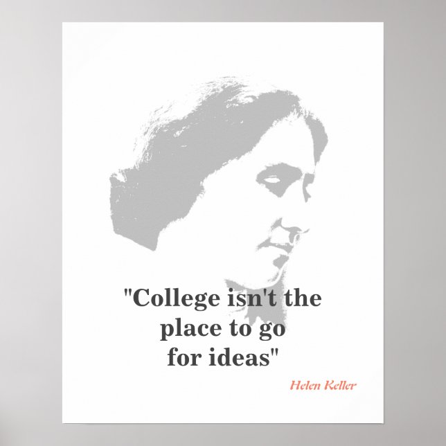 Helen Keller Quote On College Poster (Front)