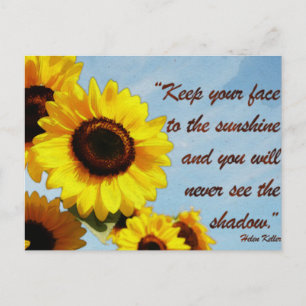 Helen Keller Quote with Sunflower Postcard