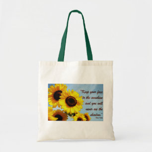 Helen Keller Quote with Sunflower Tote Bag