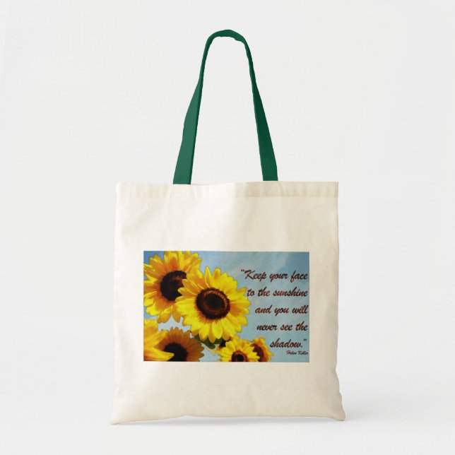 Helen Keller Quote with Sunflower Tote Bag (Front)
