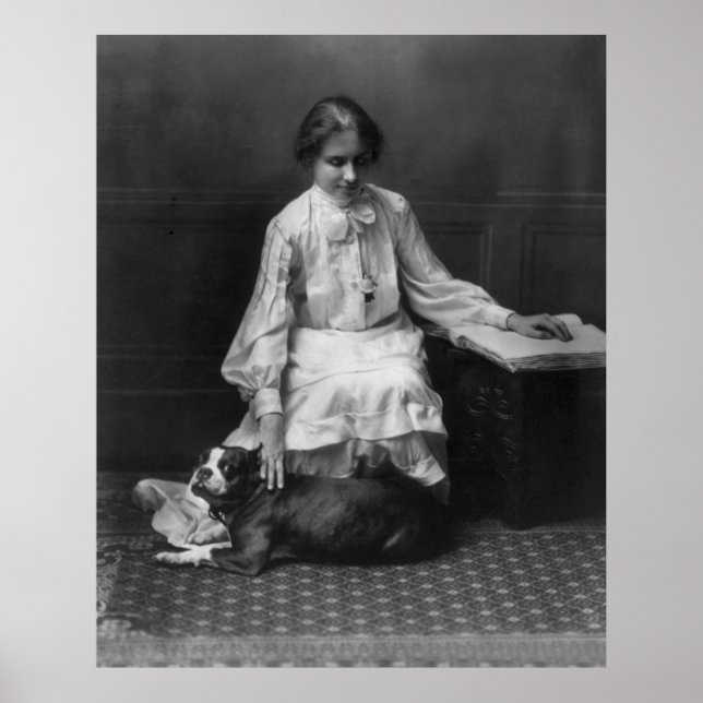 Helen Keller Reading Braille, 1904 Poster (Front)