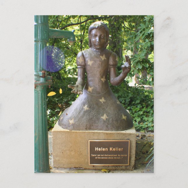 Helen Keller Statue Postcard (Front)