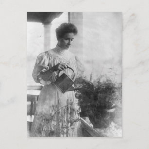 Helen Keller Watering Plants Portrait Postcard