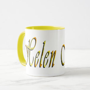 Helen Name In Floral Yellow, Mug