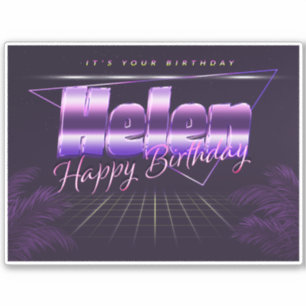 Helen Name Vorname lila retro Sticker Geburtstag