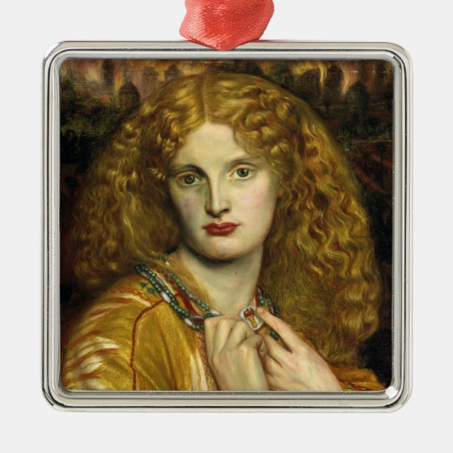 Helen of Troy (by Dante Gabriel Rossetti) Metal Ornament (Front)