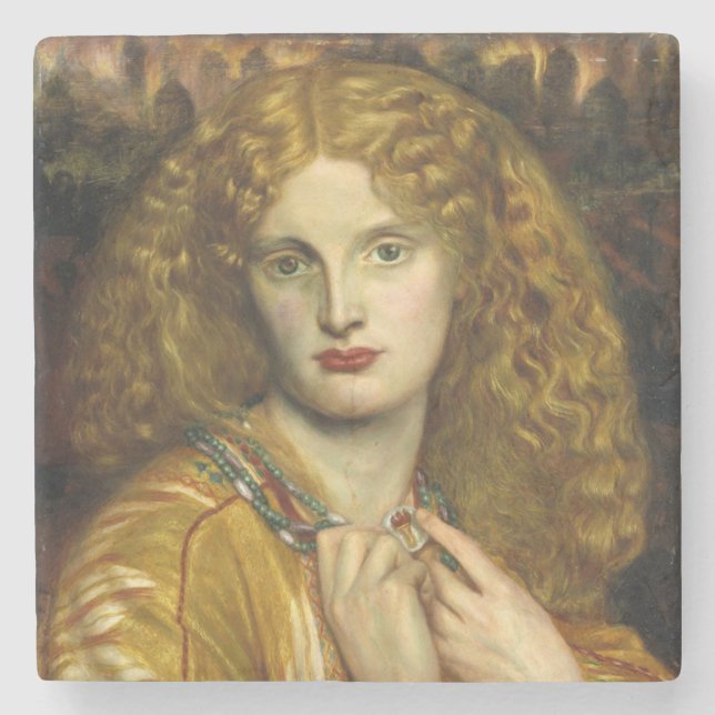 Helen of Troy (by Dante Gabriel Rossetti) Stone Coaster (Front)