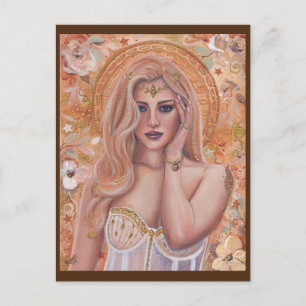 Helen of Troy golden art by Renee Lavoie Postcard