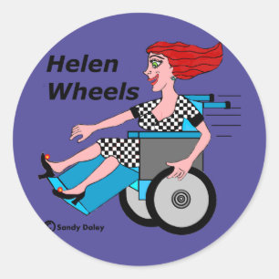 Helen Wheels Hell on Wheels Classic Round Sticker