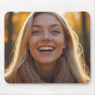 Helena Chevalier Close-Up in Autumn Forest Mouse Pad