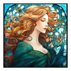 Helena - Dark Blonde Woman in Art Nouveau Style Photo Print