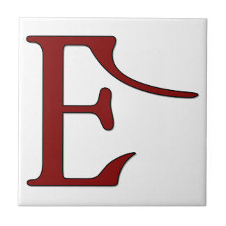 Helena Letter E in Red Monogram Tile