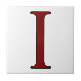 Helena Letter I in Red Monogram Tile