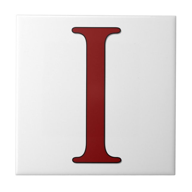 Helena Letter I in Red Monogram Tile (Front)