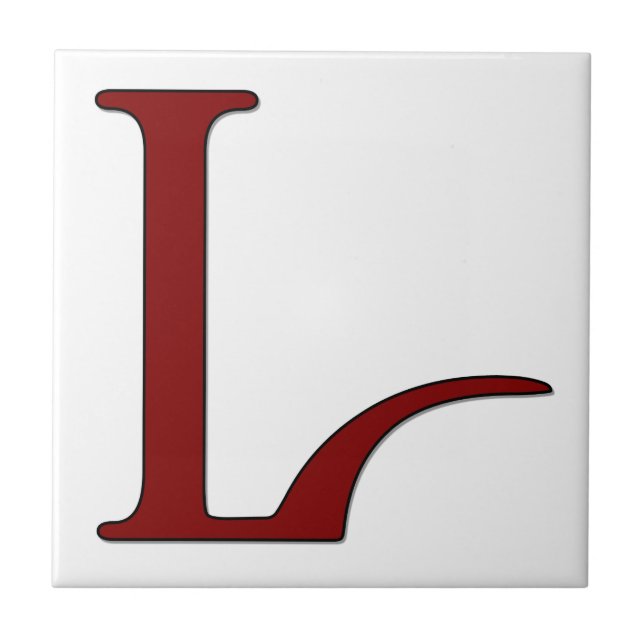 Helena Letter L in Red Monogram Tile (Front)