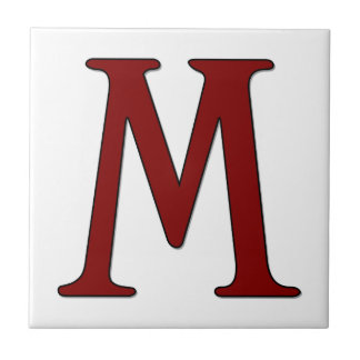 Helena Letter M in Red Monogram Tile