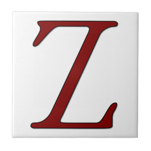 Helena Letter Z in Red Monogram Tile