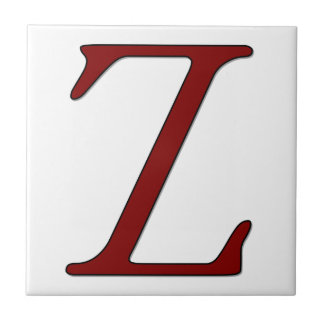 Helena Letter Z in Red Monogram Tile