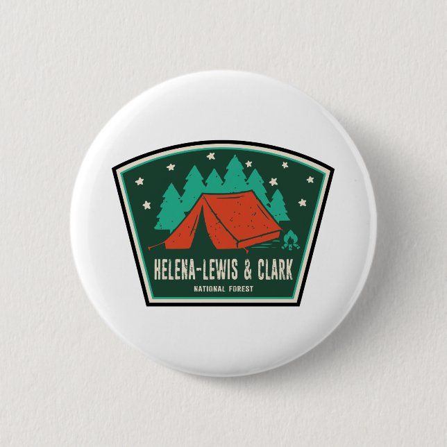 Helena-Lewis and Clark National Forest Camping 6 Cm Round Badge (Front)