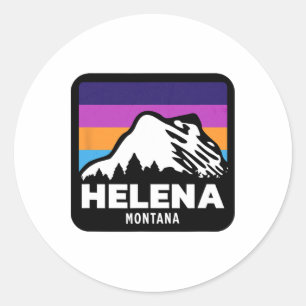 Helena Montana Fishing Skiing Snowboarding Family Classic Round Sticker
