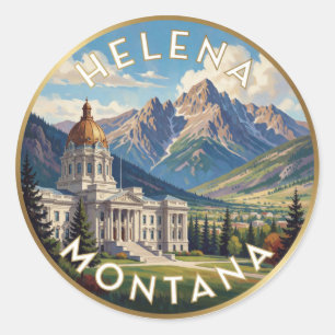 Helena Montana Rocky Mountain Travel 🏔 Classic Round Sticker