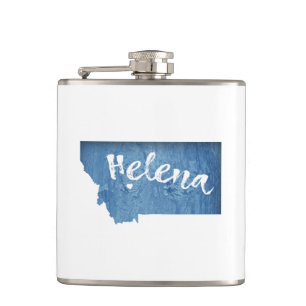 Helena Montana Wood Grain Hip Flask