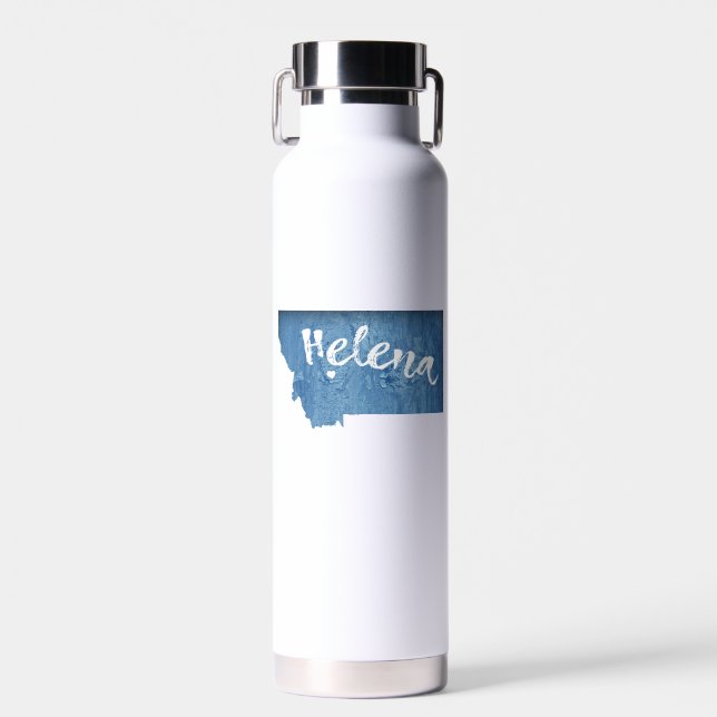 Helena Montana Wood Grain Water Bottle (Front)