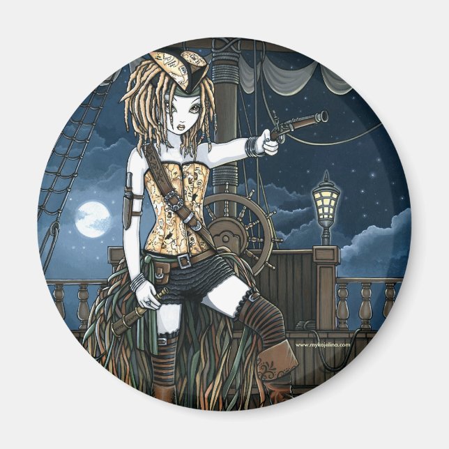 "Helena" Sky Pirate Ship Moon Fae Magnet (Front)